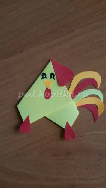 Hogyan készítsünk origami papír kakast