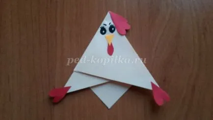 Hogyan készítsünk origami papír kakast