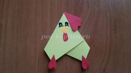 Hogyan készítsünk origami papír kakast