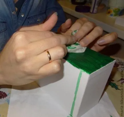 Cum de a face o imitație de malachit pe carton - Masters Fair - manual, lucrate manual