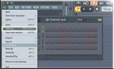 Cum de a salva proiectul în studio fl (flp) - ateliere - pentru muzicieni