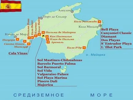 Курорт Карта на Майорка в руската описание на най-добрите плажове със снимка (2017 сезон)