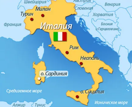 Olaszország térkép orosz - ahol van egy komp a Szardínia szigetén (2017 szezonban)