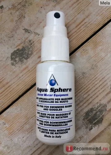 Antifog aqua gömb páramentesítő spray - «nyál, a vizet a medencében, szappan és még paraffin - semmi