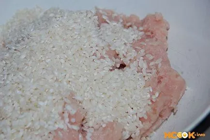 Csirke sün - recept fotókkal, hogyan kell főzni rizst és a darált húst paradicsomszósszal