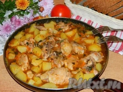 Zazharki csirke zöldségekkel - recept fotókkal