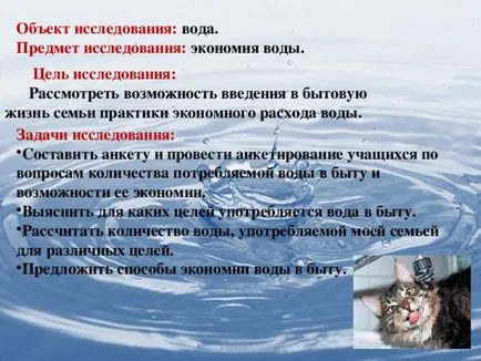 Научно-изследователска дейност - спестяване на вода - условие за оцеляването на човечеството - първоначалния