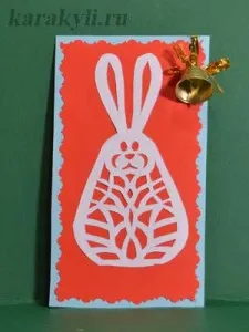 Volume nyúl - Crafts ki papír Easter (vytynanka) Doodle