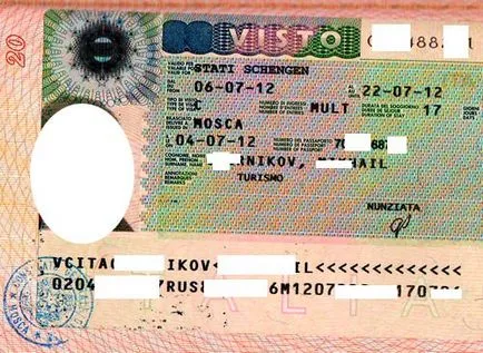 chestionare completate de probă pentru a obține o viză Schengen în Italia în 2017