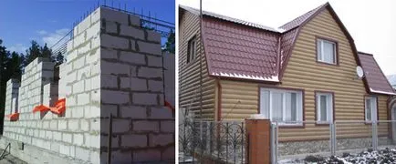 Finisarea fațada casei de beton celular (blocuri de gaz-silicat), instrucțiuni video, opțiuni, fotografii