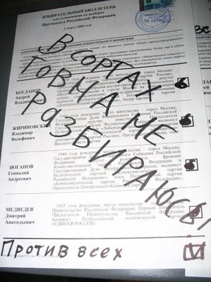 Cum să completeze buletinele de vot Legea Blog