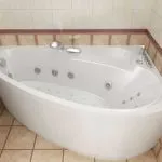 A mérete egy szabványos fürdő, ülj-le, szögletes, vas, acél, akril