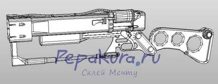 Сканиране лазерна пушка от хартията, лазерна пушка papercraft, pepakura