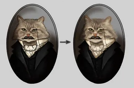 Desen în Photoshop Cat portret în stil victorian