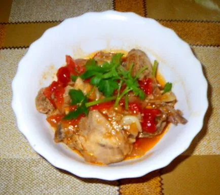 Chakhokhbili пиле в multivarka - рецепти за готвене в multivarka марка 37501 -