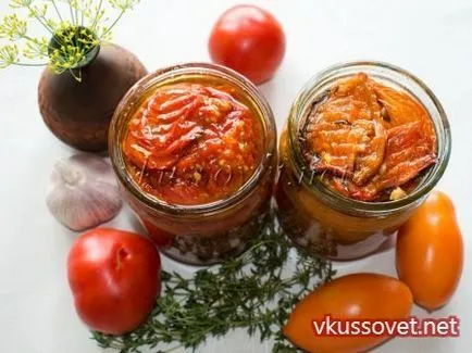 Sun szárított paradicsom pépet, egy lépésről lépésre recept fotók