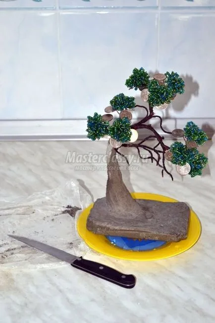 Green bonsai șirag de mărgele de a face bani copac cu mâinile