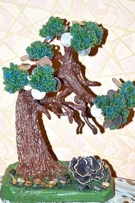 Green bonsai șirag de mărgele de a face bani copac cu mâinile