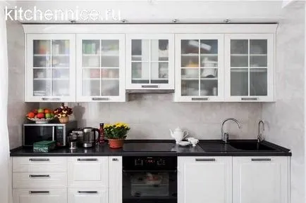 Бял гланц снимка в примерите за проектиране кухня интериорни