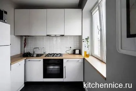 Бял гланц снимка в примерите за проектиране кухня интериорни