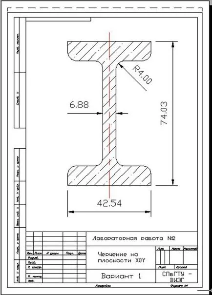 Bazându-se pe planul x0y (desen în secțiune a unui fascicul I)