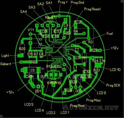 Digital Fuel Gauge остатък на дисплея на LCD - avtoskhemy схема за автомобили, със собствените си ръце