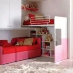 Design camera unui copil pentru doi copii, o vedere din interior dormitor mic de paturi