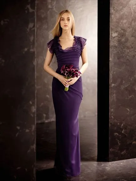 Violet rochie de domnișoara de onoare, rochie de moda