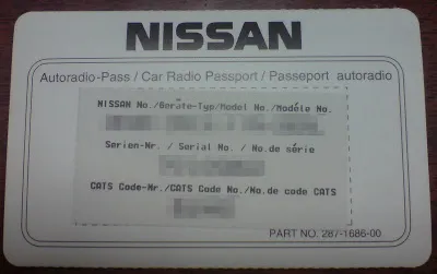 Rajongók Nissan Tiida - újra kinyit kód autó