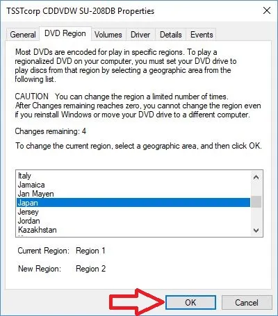 Cum pot schimba codul de regiune în unitatea DVD pe Windows 10