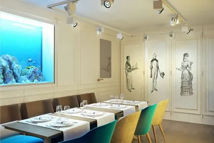 Proiect de design de dezvoltare a designului de interior restaurant al restaurantului, crearea restaurantului în cadrul proiectului