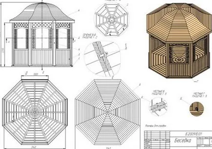 Hogyan készítsünk egy fából készült pavilon a kertben saját kezűleg