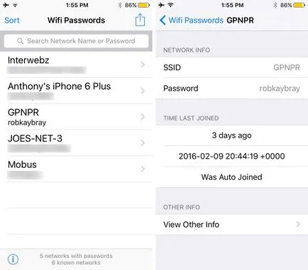 De unde știi parola de la rețea Wi-Fi salvată în iPhone, iPad și iPod Touch