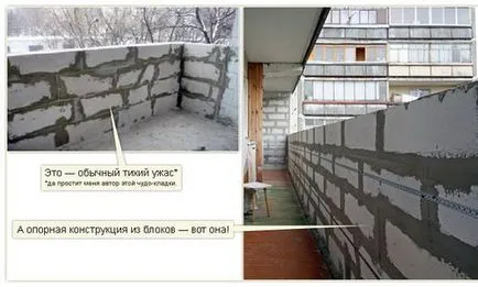 Зидария балкон или лоджия и довършителни опции
