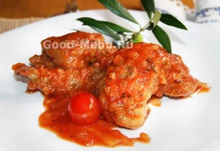Заек в доматен сос - рецепта със снимки