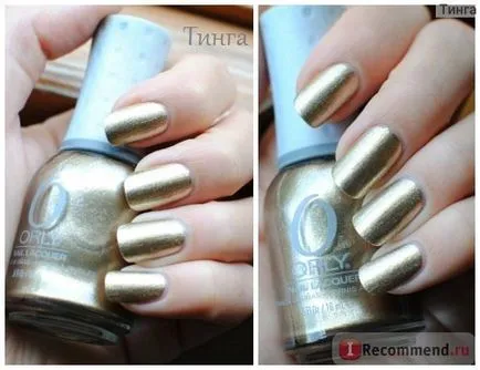 Лак Орли фолио FX - «течен метал, истинско злато върху ноктите (снимка в действие)