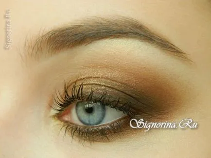 Make-up Smokey Eyes bronz árnyalatú kék szeme bemutató fotókkal