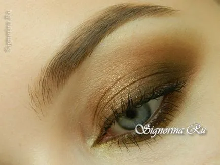 Make-up Smokey Eyes bronz árnyalatú kék szeme bemutató fotókkal