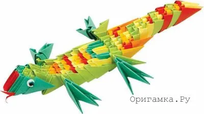 șopârlă origami modular