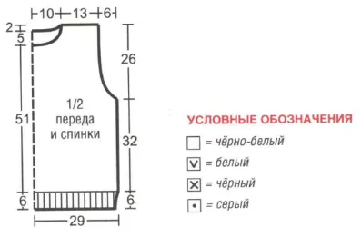 Мъжка жилетка в колата или спиците