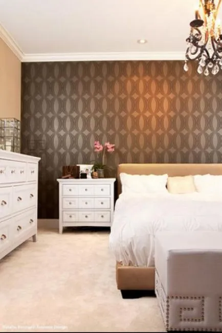 Wallpaper în dormitor pentru capul patului, artemonblog