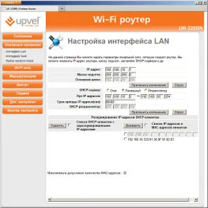 Tartalmaz egy router beállításait upvel