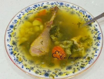 Зеленчукова супа с пиле - стъпка по стъпка рецепти снимки