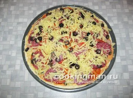 Pizza kolbásszal - főzés a férfiak