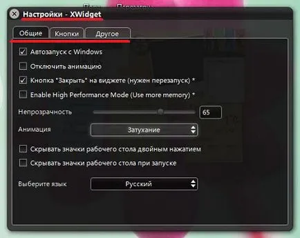 Programul pentru widget-ul de pe desktop-ul xwidget