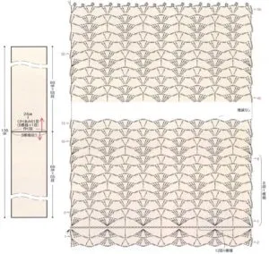 Diagrama fular croșetat ajurat și descrierea - 8 din modelele originale