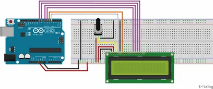 Arduino szöveges kimenet az LCD kijelző 1602 robotikai osztály