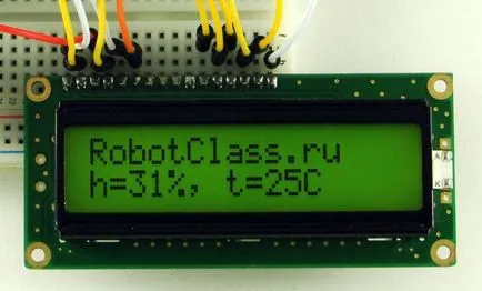 Arduino szöveges kimenet az LCD kijelző 1602 robotikai osztály
