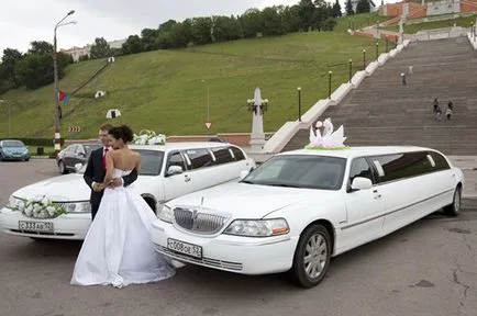 Fekete és fehér esküvői autó dekoráció Jellemzők