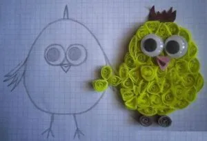 Quilling de pui ca o poftă de mâncare de meserii din hârtie (foto)